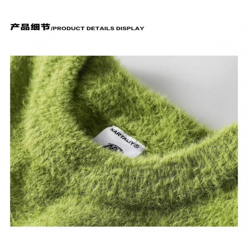 Unisex Oversized Knit Sweater With Cartoon Cat Jacquard Winter Casual Pullover Teens Adults