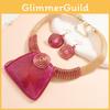 Resin And Plastic Jewelry Set With Large Gemstones And Elegant Water Chain For Fans Fashion