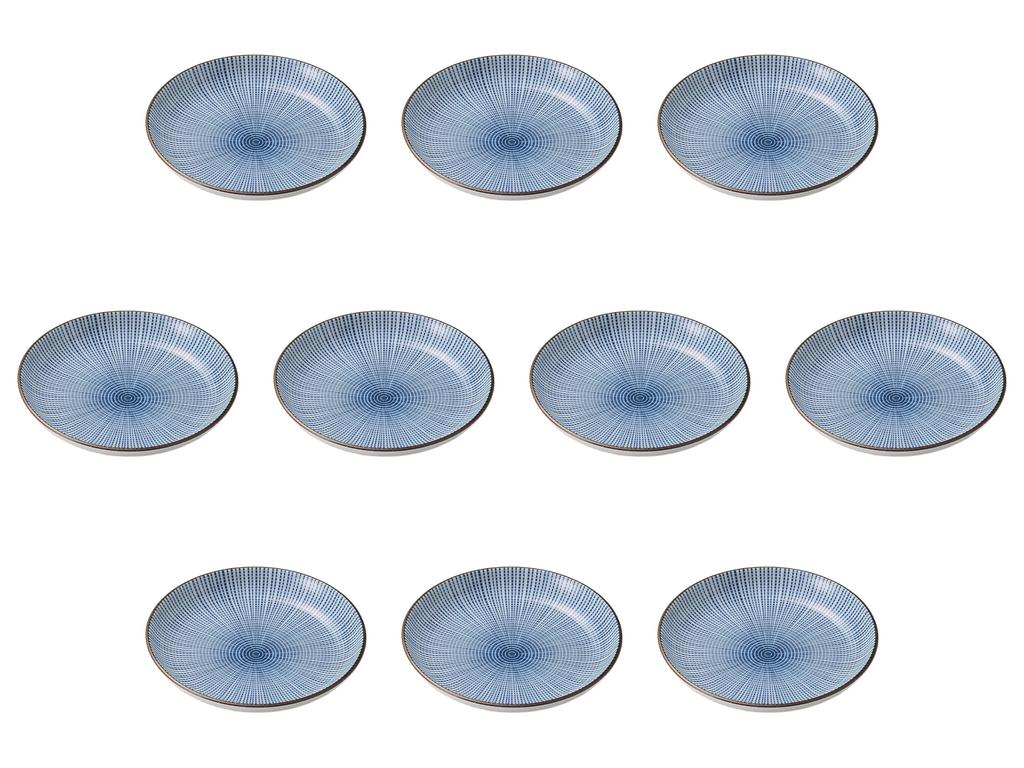Set of 10 Sendan Tokusa Plates X Small Plates Setomonohonpo 4.0 [12.4 2.2 Cm]