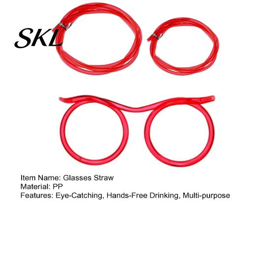 Odor-free Plastic Straw Funny Glasses Straw, Creative Eyewear Drinking Tube for Parties, Bendable Flexible Kids Safe Juice Soda Milk Tea, Novelty Gag