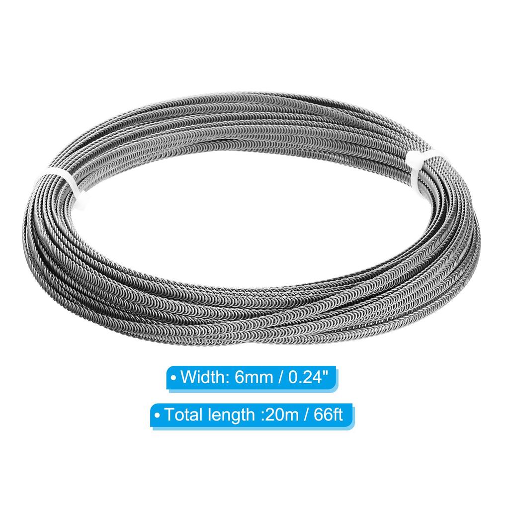 PATIKIL Корсетные косточки из нержавеющей стали 304 Спиральные стальные металлические косточки с 32 наконечниками для косточек для изготовления корсетов Футы Всего (Шириной 6 мм) (66 Длина)