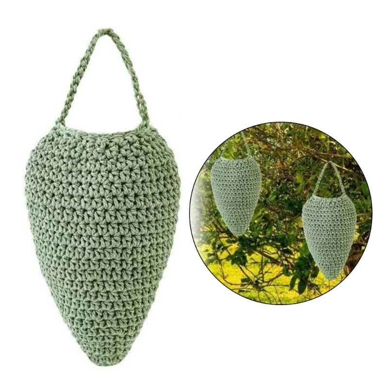 Large Crochet Wasp Nest Decoy Faux Hanging Fake Hornet Nest Wasp Intimidate for Outdoor Garden Yard Camping Eaves