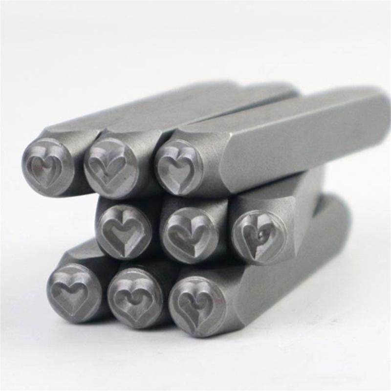 Набор металлических штампов для ювелирных изделий 3/6 мм, штамп-пуансон для кожи в форме сердца, рабочий инструмент для штамповки ювелирных изделий, ремесленный проект