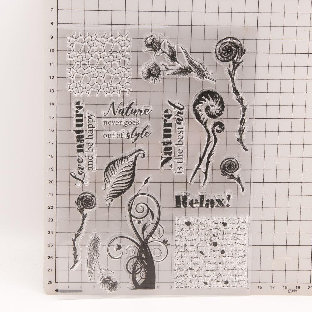 Лист ветка прозрачные силиконовые прозрачные штампы для печати DIY Скрапбукинг Фотоальбом Декор Искусство Сад Растение