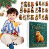Capybara 24 Days Christmas Countdown Calendar with 24 2D Flat Capybara Ornaments Xmas Countdown Calendar Xmas Surprise Gifts