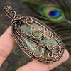 Prehnite Gemstone Copper Wire Wrap Jewelry Pendant 3.47