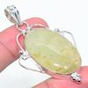 Natural Prehnite Gemstone Handmade 925 Sterling Silver Pendant 2.52" P4H31