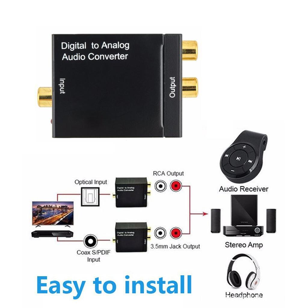 Digital to Analog Audio Converter Optical Fiber Coaxial Toslink To Audio Decoder Amplifier Digital Fiber Conversion