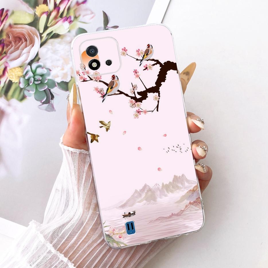 Чехол для Realme C11 2021 RMX3231 Цветы Расписной Чехол Мягкий Силиконовый Чехол для Телефона Для Realme C20 C 11 RealmeC11 2021 Сумки
