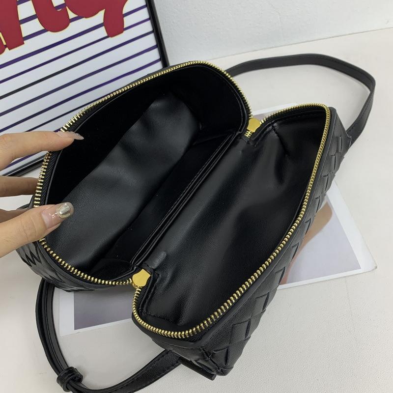 Leather women's bag fashionable woven 22 lunch box bag mini square bag portable shoulder bag