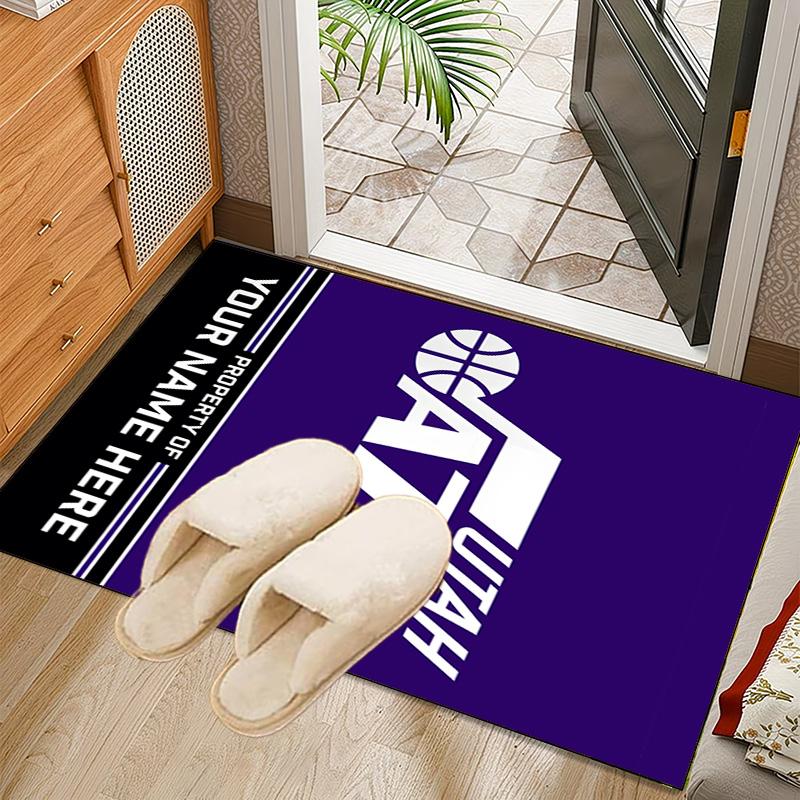 Jazz Basketball Team Rug Office Carpet Non-Slip Mat, Chair Rug Floor Covering for Gaming, Bedroom, Living Room , Home Decor Christmas Gift