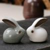 Cool Lovely Gekio Rabbit Home Decor Ornaments Kung Fu Tea Pets Set Boutique Zodiac Ceramic Mini Desk Decoration Figurines