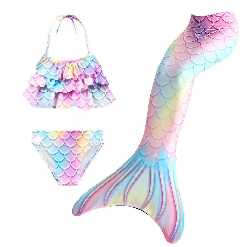 Новинка 2024 года, детский купальник для девочек, костюм русалки с хвостом русалки, детский купальник для косплея, пляжное бикини в стиле фэнтези