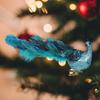 Artificial Blue Peacock Feathered Christmas Tree Decorations Color