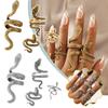 Snake Print Ring Punk Wind Snake Animal Retro Exaggerated Four-Piece Ring
