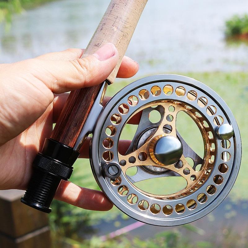 Катушка для ловли нахлыстом, корпус и шпуля из алюминиевого сплава, обработанные на станке с ЧПУ, форель, хариус, лосось, пресноводная рыбалка