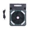 Solar Powered Fan with LED Light USB Charging 4 Speeds Portable Cooling Fan Built In 5200mAh