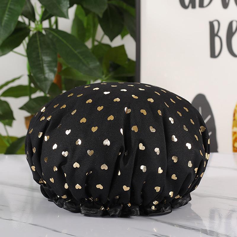 1Pcs Waterproof Shower Cap Double Elastic Shower Cap Dustproof And Smokeproof Shampoo