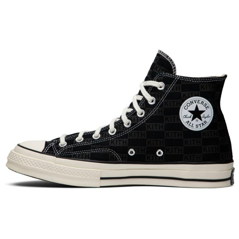 Converse 1970-е Hi Пергамент Круглый носок На шнуровке Высокие эспадрильи унисекс Черные