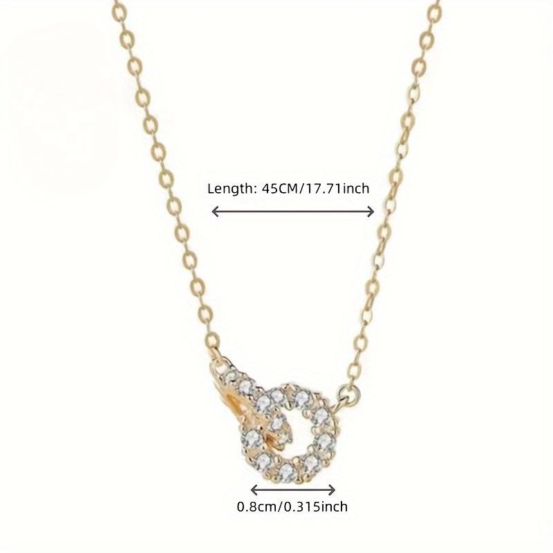 Round Double Ring Pendant Necklace, Simple Design Collarbone Chain, Perfect Gift for Girlfriend On Valentine's Day and Christmas, Versatile Neck