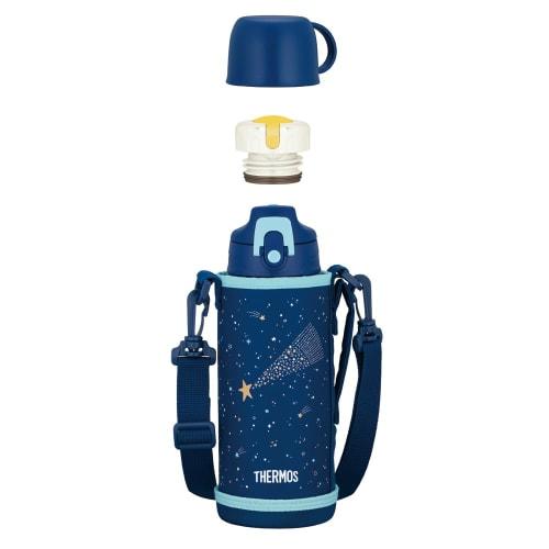 Thermos Vacuum Insulated Two-Way Water Bottle, 0.8L/0.83L, Navy Blue, Includes Direct Drinking Cup, Suitable for Children, Suitable for School and Day