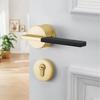 Classic American Leather Luxury Solid Zinc Alloy Door Lock Set for Home Bathroom and Bedroom Wooden Door Handles Lock
