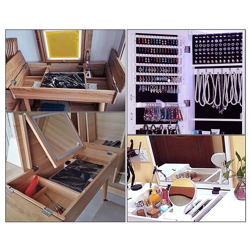 2 шт. Петля для шкафа 41 мм Дверь Багаж Мебель Ювелирные изделия Деревянные ящики 4 отверстия Трехскладные петли Декор мебели