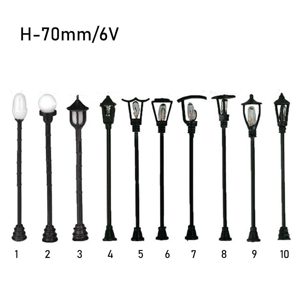 Белые миниатюры Декор Модель Уличные фонари Пейзаж Светодиодная лампа Макет Фонарный столб Освещение детской площадки