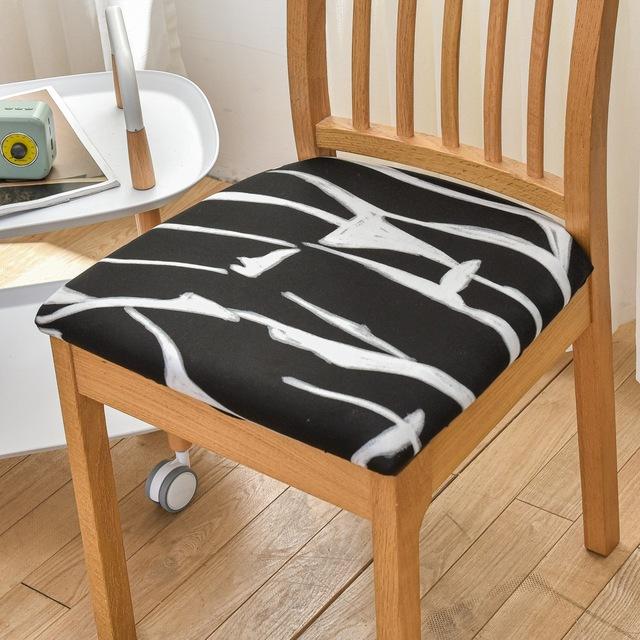 All Seasons Print Seat Cushion Cover For Dining Room Home Decor Spandex Stretch Chair Covers Removable Washable Chair Protector
