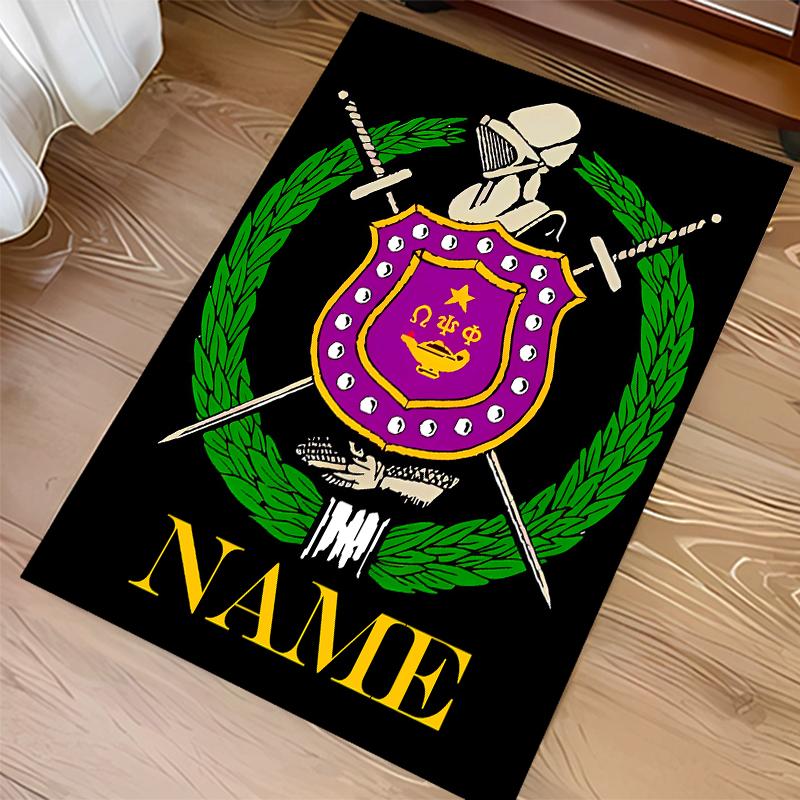 Custom personalization Omega Psi Phi Print Area Rug - Soft, Washable Non-Slip Indoor Mat,Living Room,Home&Office Decorative Rug