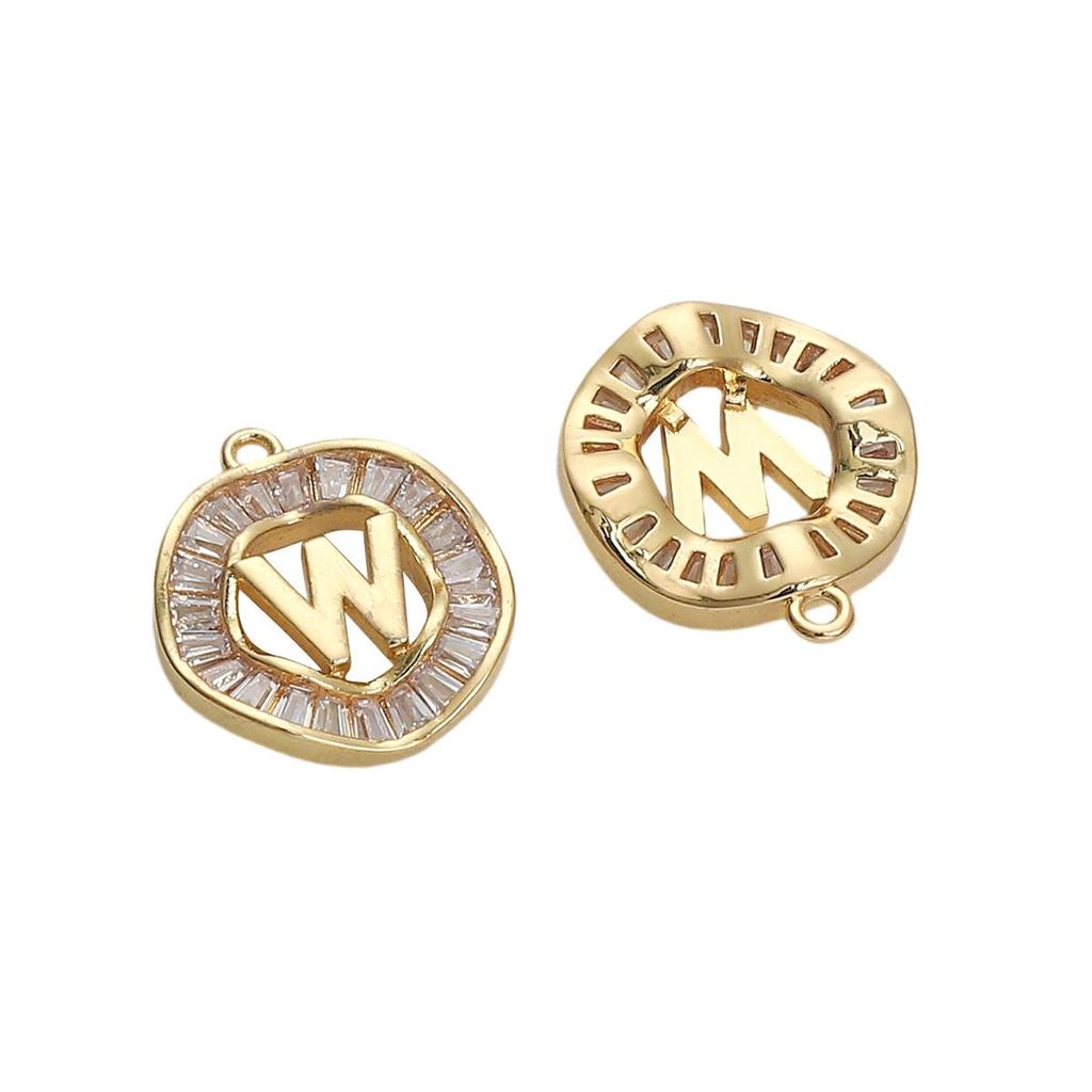 Copper Zirconium Inlaid 26 Letter Pendant For DIY Jewelry Making Craft Accessories