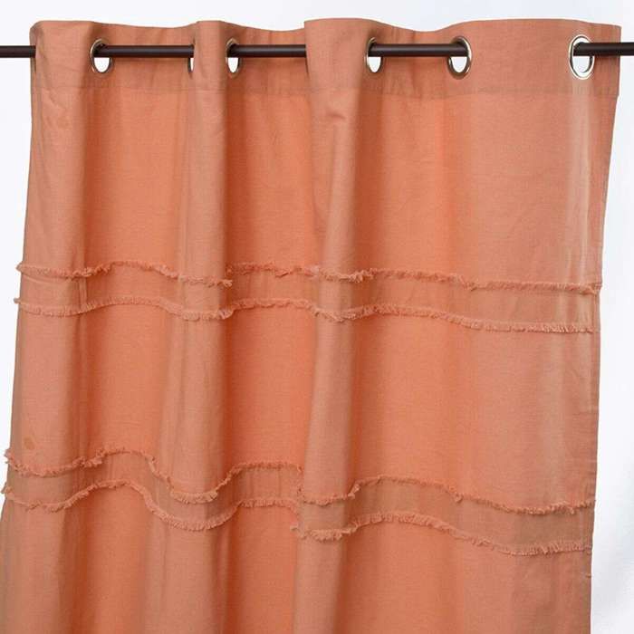 Cotton Curtain with Eyelets Terracotta 150x250