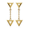 [N0037] - Gold Plated 'Triangle' Earrings - 37x8 Mm