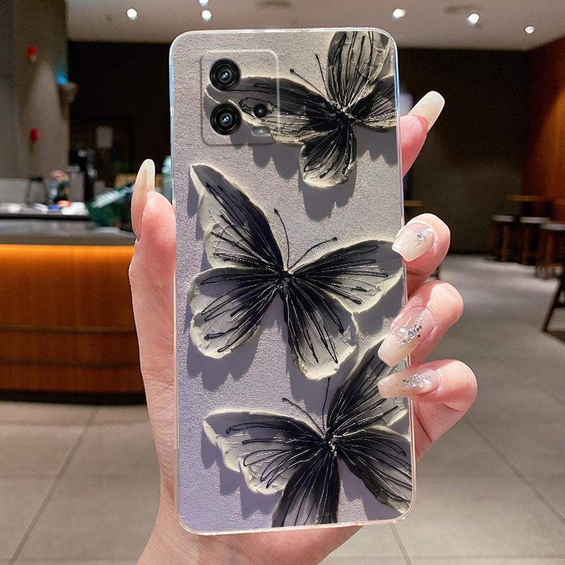 For Cover Motorola Moto G72 Case G 72 Flower design Clear Soft Silicone Back Funda Bumper For Moto G72 MotoG72 Phone Cases Coque