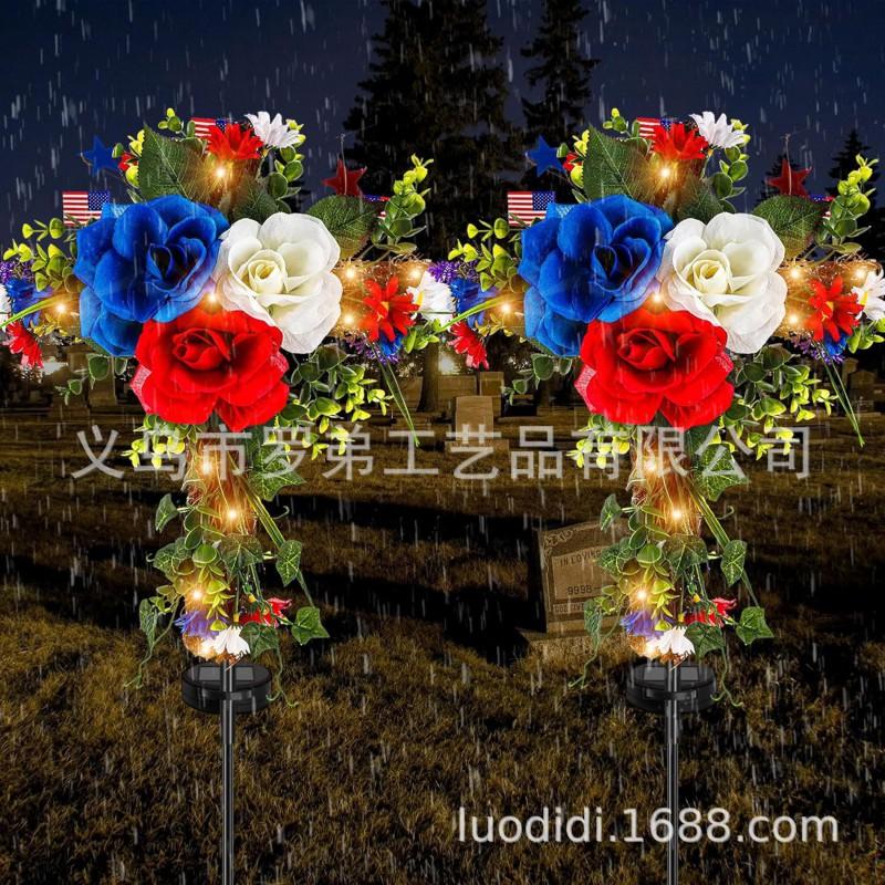 4th Of July Wreath Door Hanging Decoration With USA Flag Patriotic Party Home Outdoor Festive Display