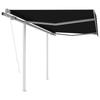 VidaXL Automatic Retractable Awning and Posts 3.5x2.5 M Anthracite 3069929
