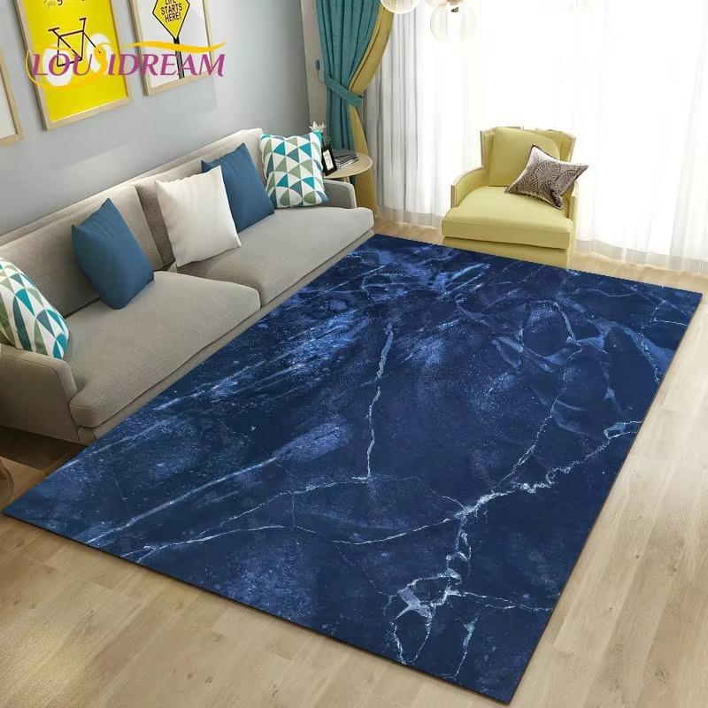 Цвет Синий Золотой Белый Мрамор Ковер Зональный Большой Ковер Коврик для Гостиной Спальни Дивана Придверный коврик Декорация Детский Нескользящий Напольный коврик