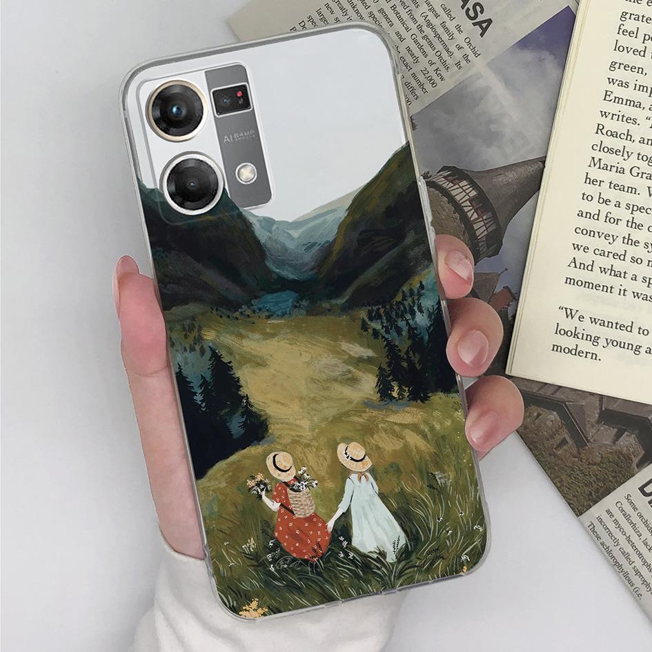 Чехол для телефона Realme 9 10 Pro + C55 C53 C33 OPPO Reno7 Pro SE 4G 5G Reno8 T, модная задняя крышка для телефона для девочек, мягкий силиконовый бампер для OPPO Realme