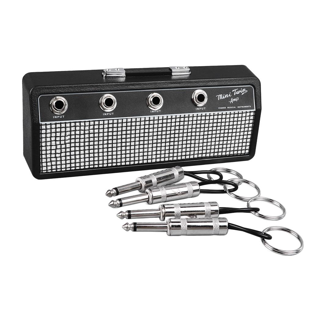 Держатель для ключей в виде гитары Многофункциональный практичный настенный держатель для ключей в виде гитарного усилителя с 4 брелоками