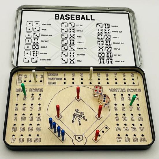 Travel Wooden Board Game Baseball Rugby Flick Soccer Knuckle Dice Game Multi-Players Interactive Desk