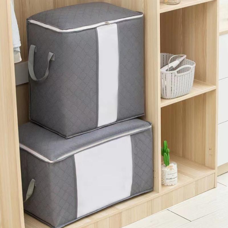 1pcLarge Plastic Storage Bag Organizer Multi-purpose Rectangular Wardrobe Container Suitable for Bedding, Blankets, and Clothing