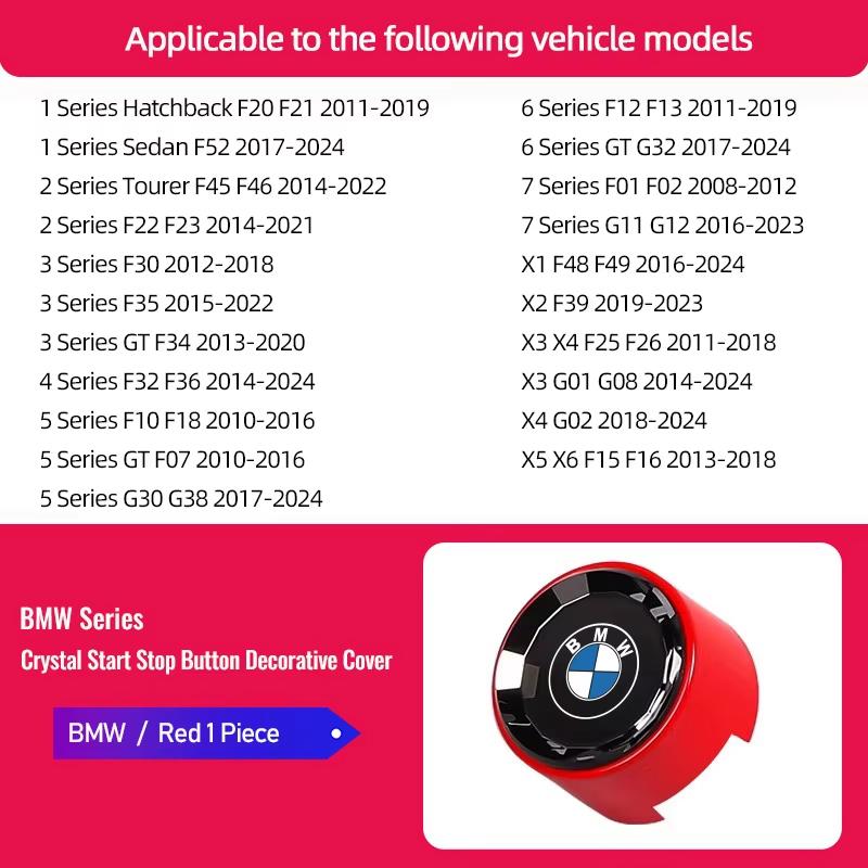 Motorcycle sticker/Car Engine One-button Start Crystal Button SD9 Accessories For BMW G80 G06 G07 G42 G14 G15 G16 F82 F20 F21 F83 M2