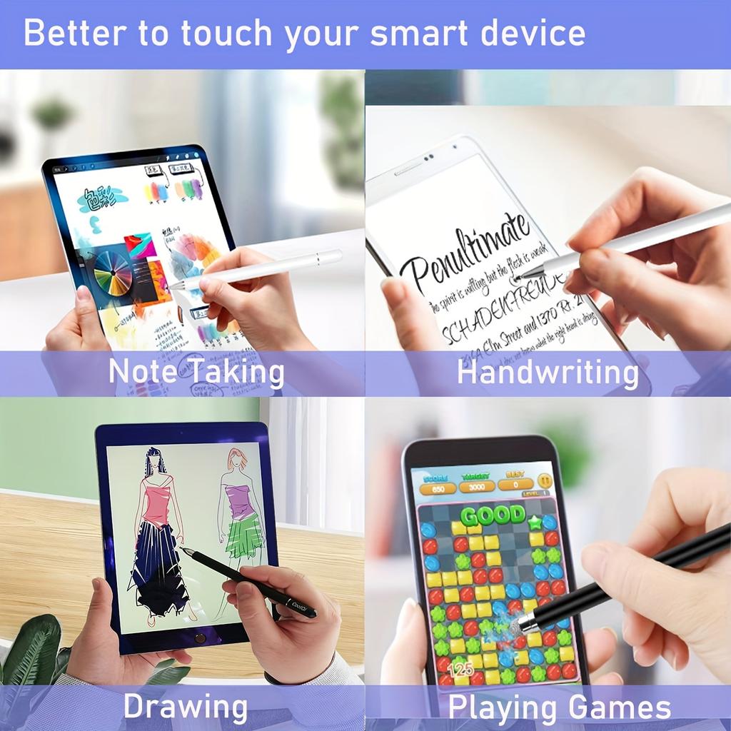 Стилус для iPad/карандаш для iPhone Стилусы Стилусы для сенсорных экранов (2 шт/упаковка) Карандаши с магнитным диском 2 в 1