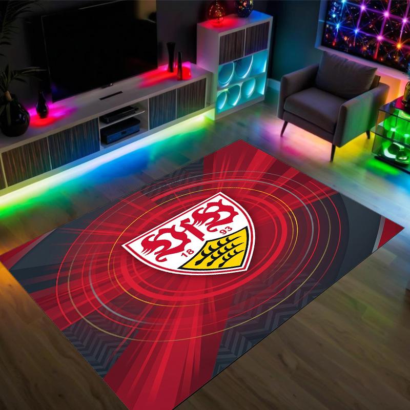 VfB Stuttgart Design Crystal Velvet Carpet Cozy Non?Slip Printed Rug For Bedroom Living Room Entrance