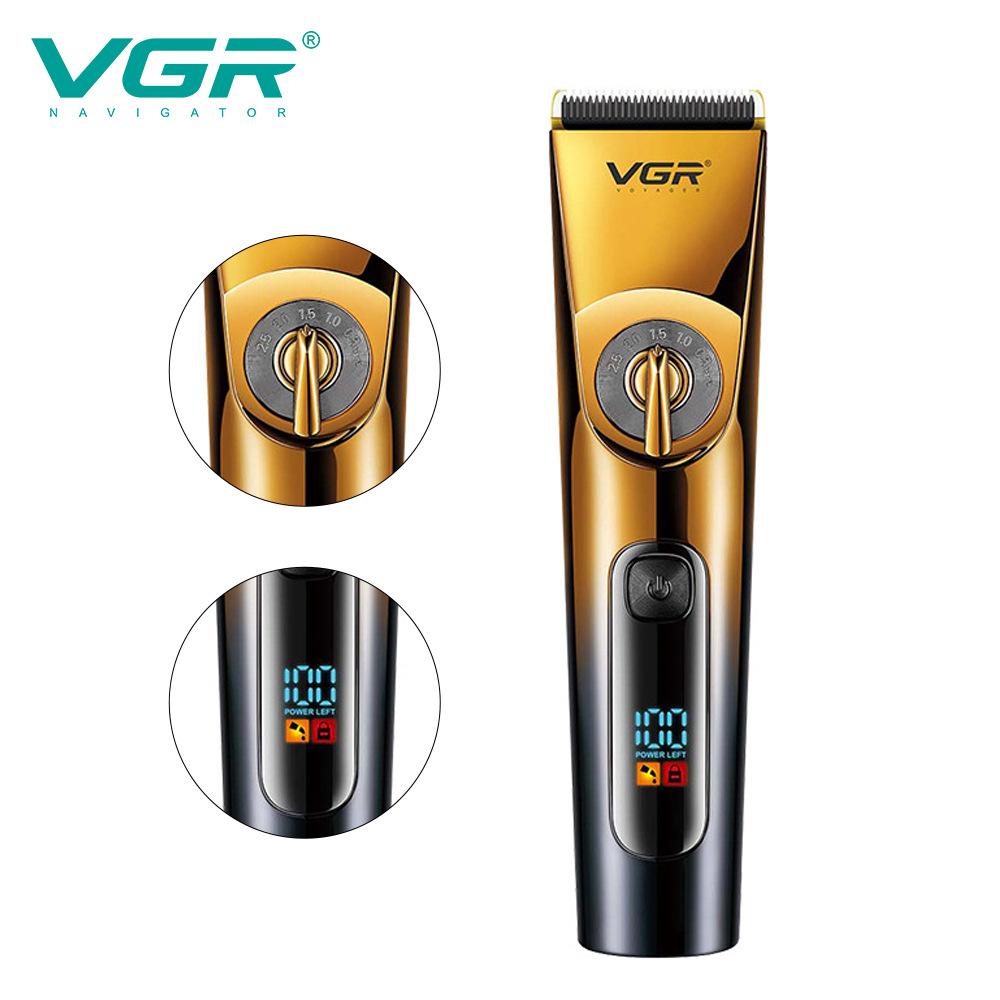Оригинальный VGR 663 Профессиональная машинка для стрижки волос Электрическая машинка для стрижки волос IPX6 Водонепроницаемая Домашняя бритва Машина для стрижки волос со светодиодным дисплеем Парикмахерская машинка для мужчин