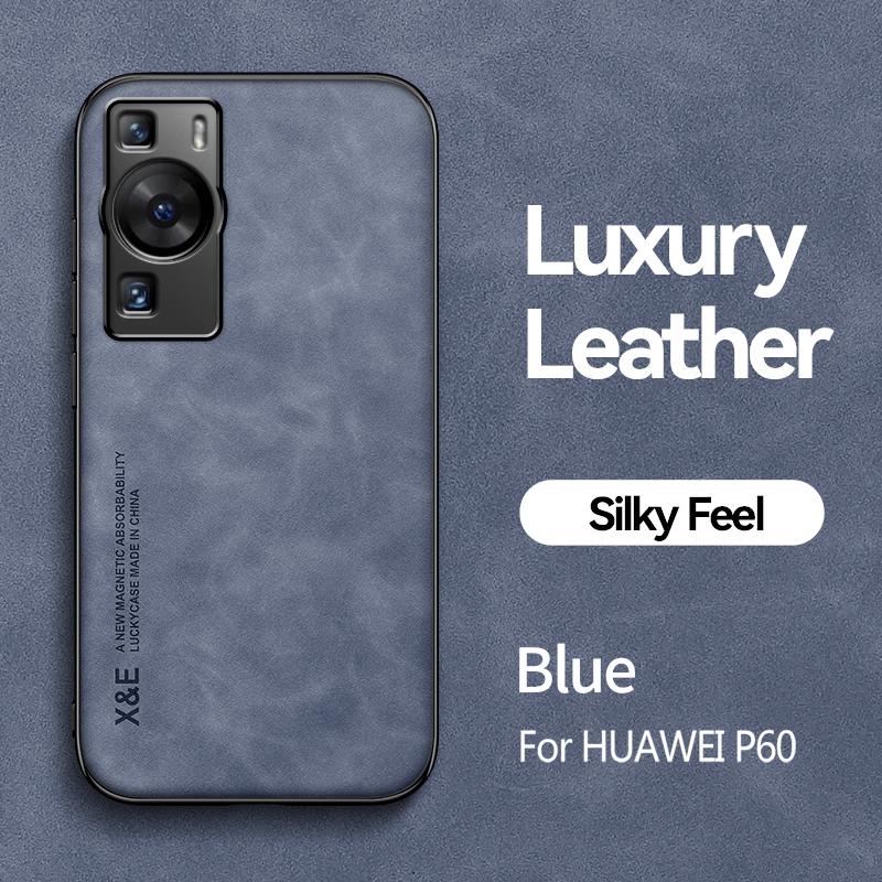 KEYSION Роскошный кожаный чехол для Huawei P60 P60 Pro, мягкий силиконовый + противоударный чехол для задней панели телефона из поликарбоната для Huawei P60 Art P60 Pro