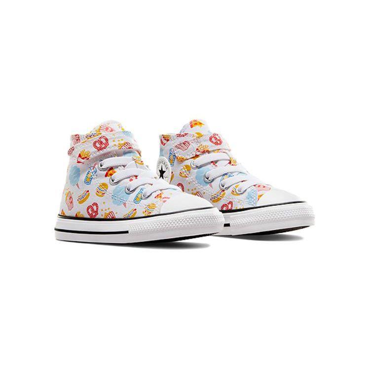 Converse Chuck Taylor All Star Canvas Comfortable Versatile Durable High-Top Walking Shoes Baby Sneakers White Red Yellow A07378C