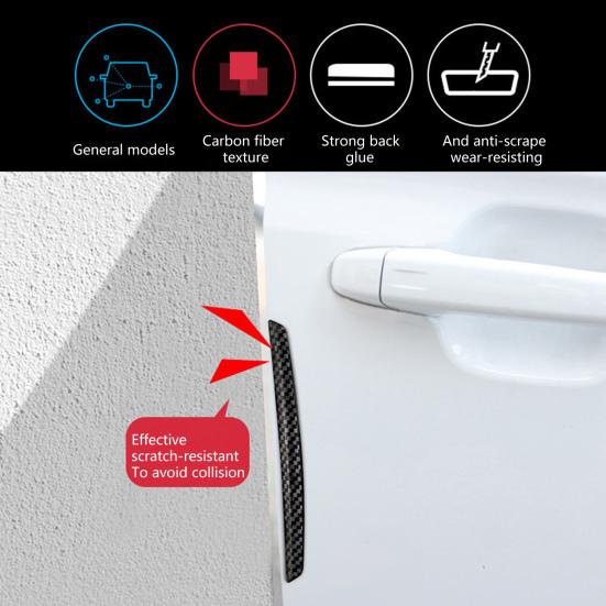 4 шт., прочная сменная защитная кромка для двери, углеродное волокно, защита от натирания, защита для края двери автомобиля