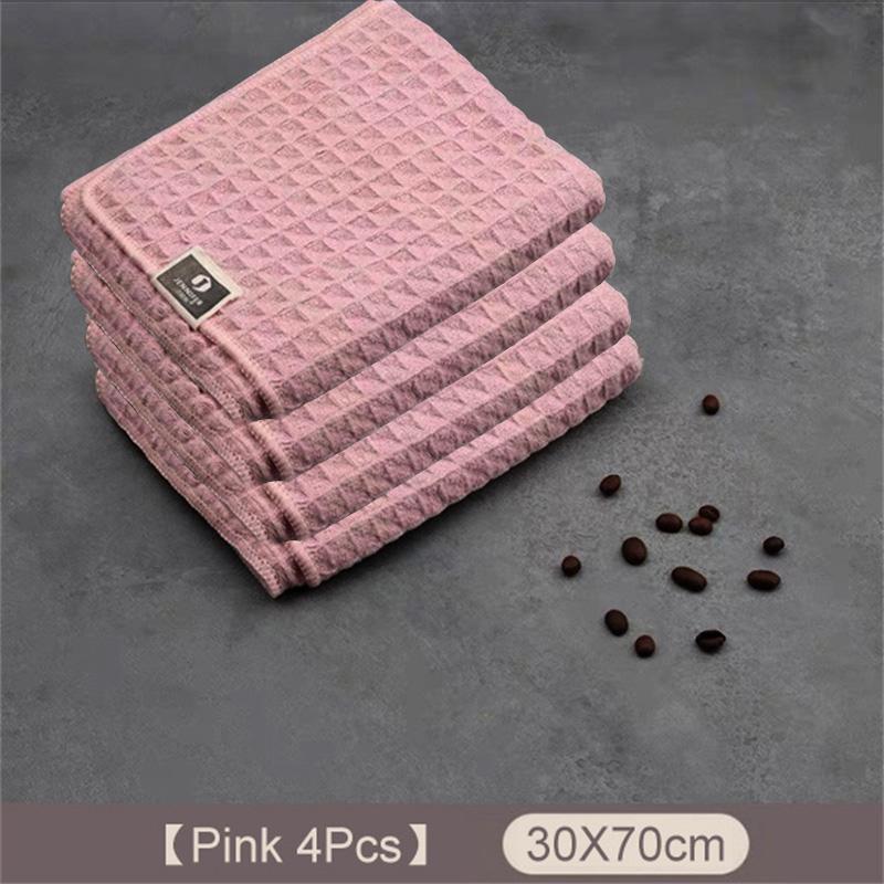 4Pcs Coffee Bar Cleaning Towels Super Absorbent Microfiber Cleaning Cloth Towel Home Barista Clean Tool Coffee Machine Cleaner