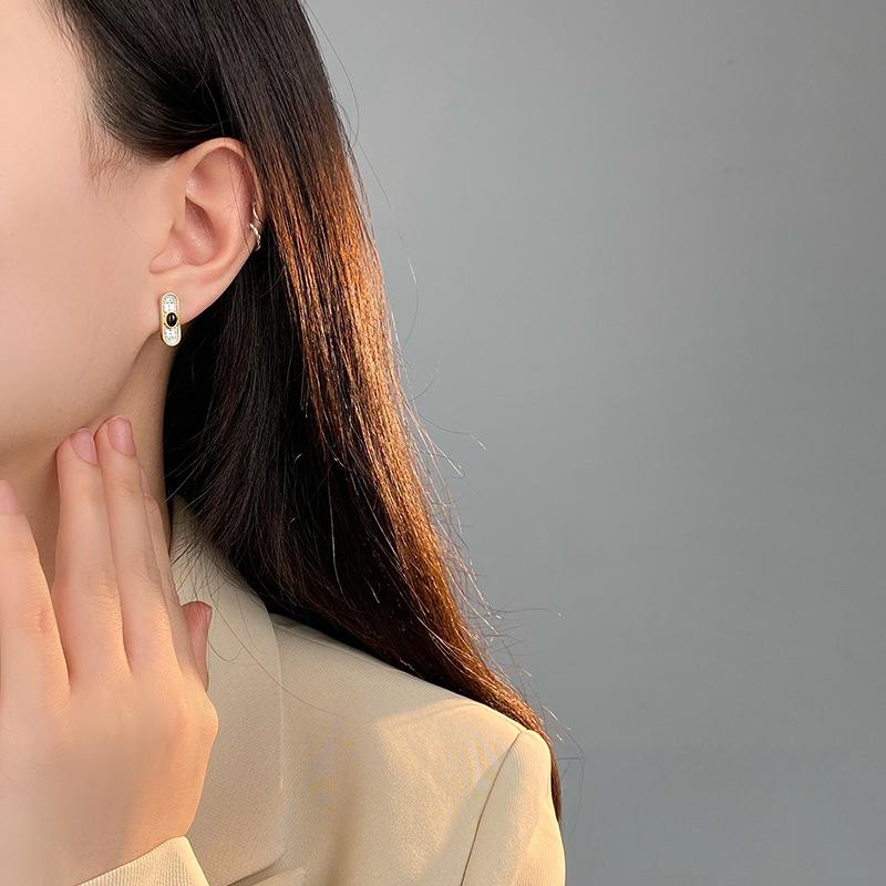 Модные серьги бренда Black Agate для женщин, красивый ретро-стиль высокого класса